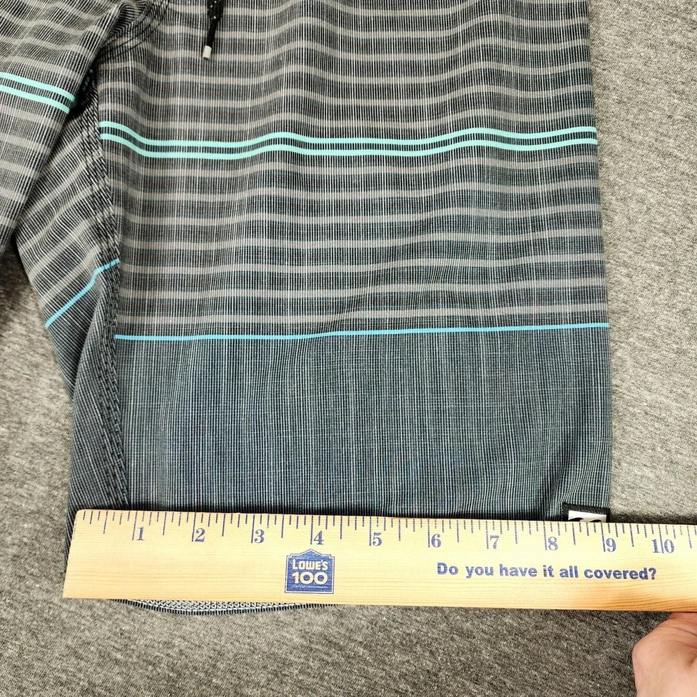 Billabong Board Short 28x11 Men Recycler All Day Pro Stripe Gray Aqua Flat Front